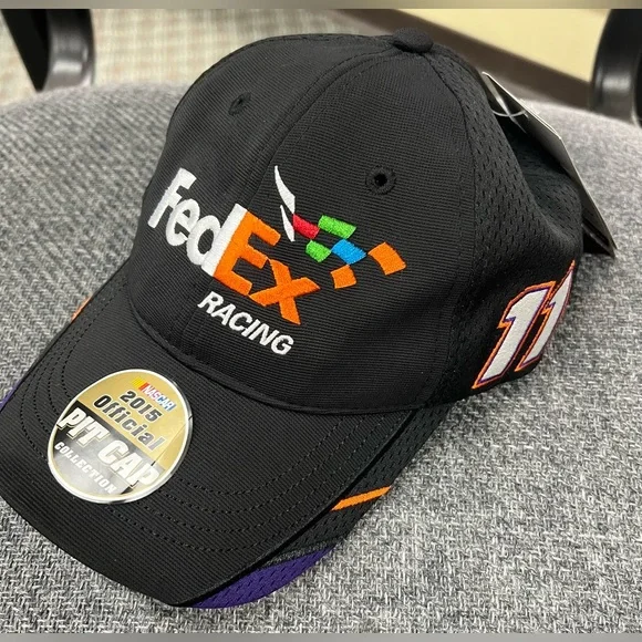 NEW W/TAGS NASCAR Denny Hamlin #11 FedEx Racing Black Cap Joe Gibbs - Picture 2 of 8